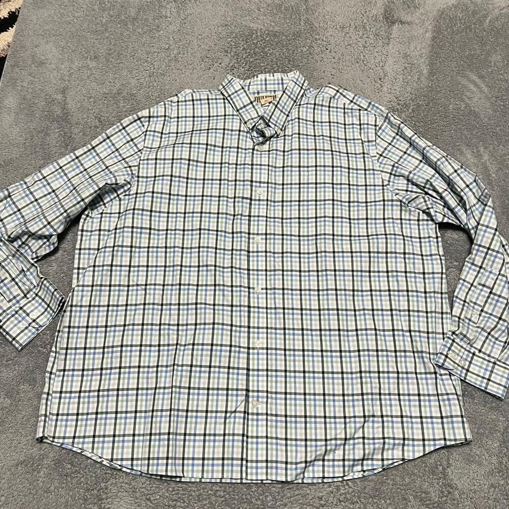 Duluth Trading WrinkleFighter Shirt Mens 3XL Plaid Blue Long Sleeve